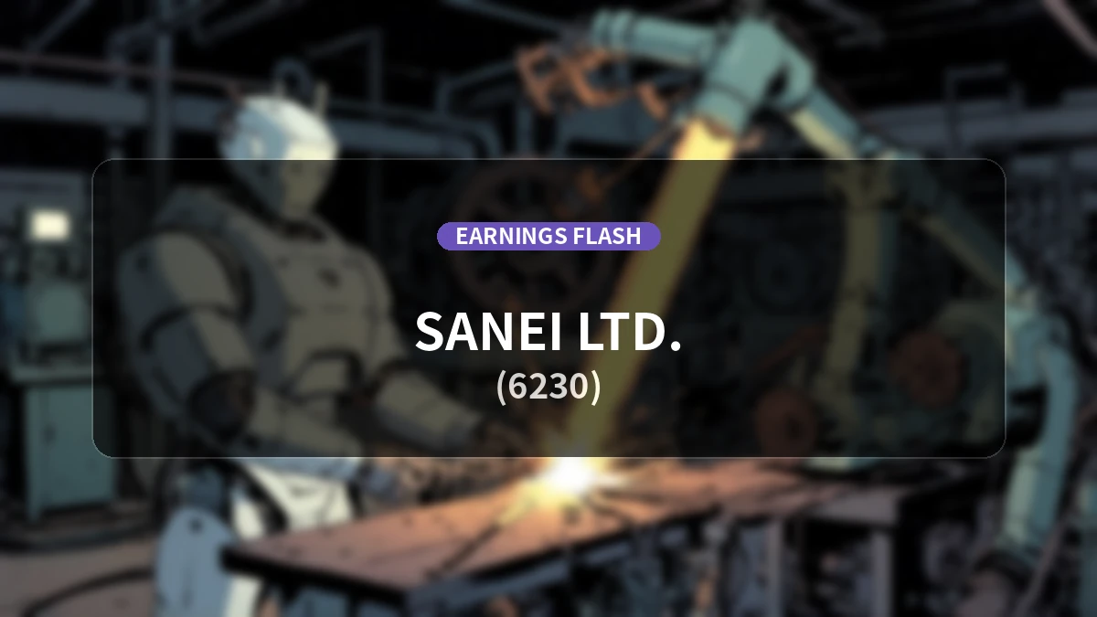 SANEI (6230) Earnings: Operating Income Down 44.9% to 137 Million Yen