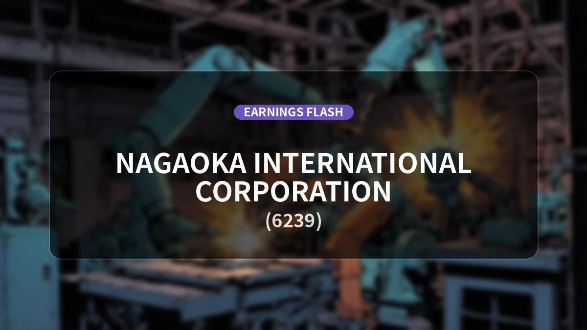 Nagaoka (6239) Earnings: Operating Profit Decreased 67.1% YoY to 499 Million Yen