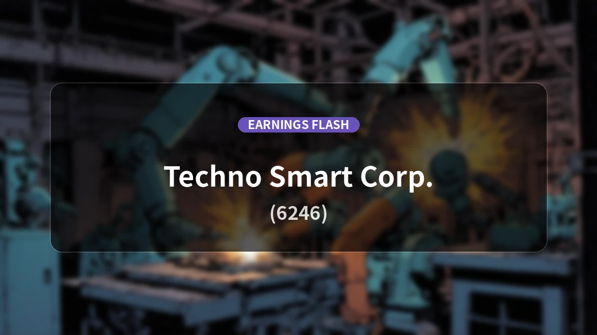 Techno Smart (6246) Earnings: Operating Income Decreased by 59.0% YoY to 570 Million Yen