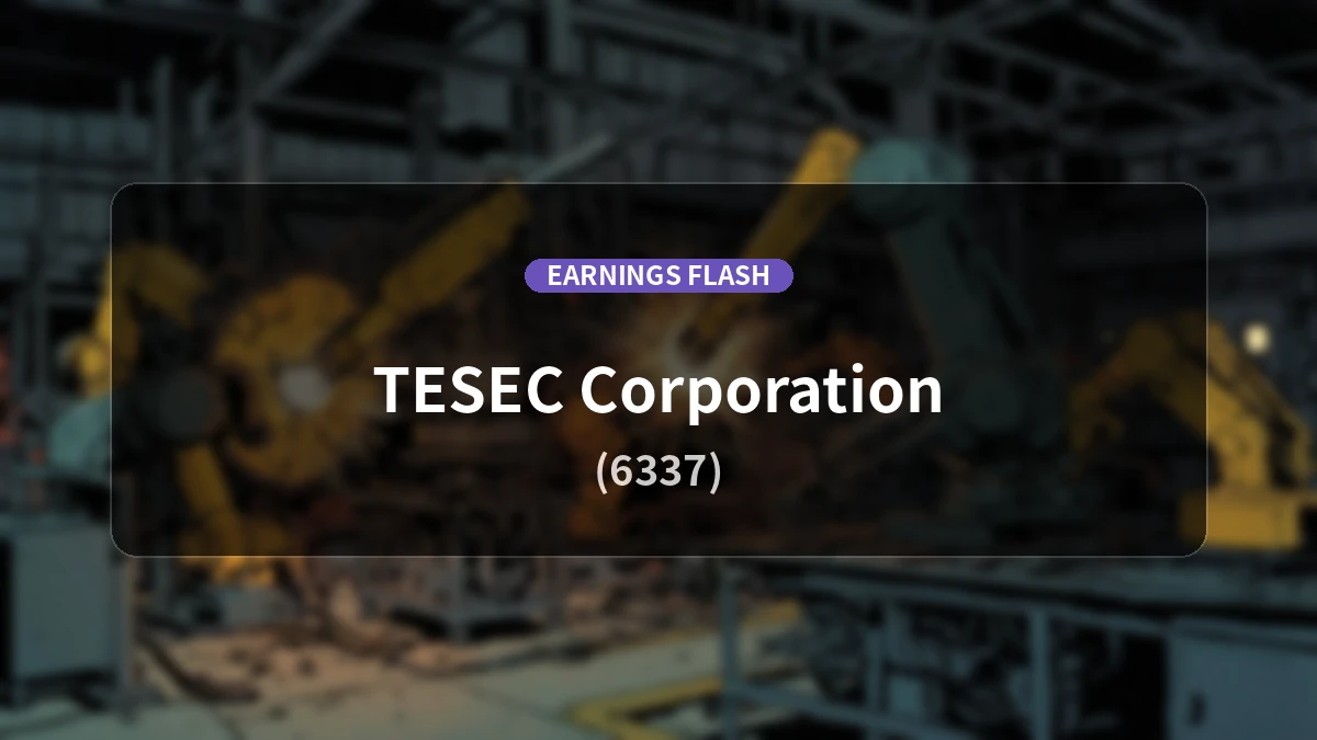 TESEC(6337) Earnings Report: Net Sales Surge 78.8% YoY to 1.91 Billion Yen