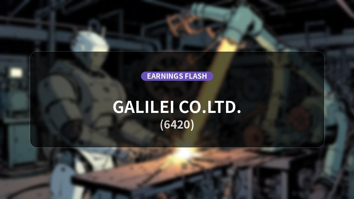 Galilei Holdings (6420) Earnings: Operating Income Up 14.5% YoY to 4,279 Million Yen