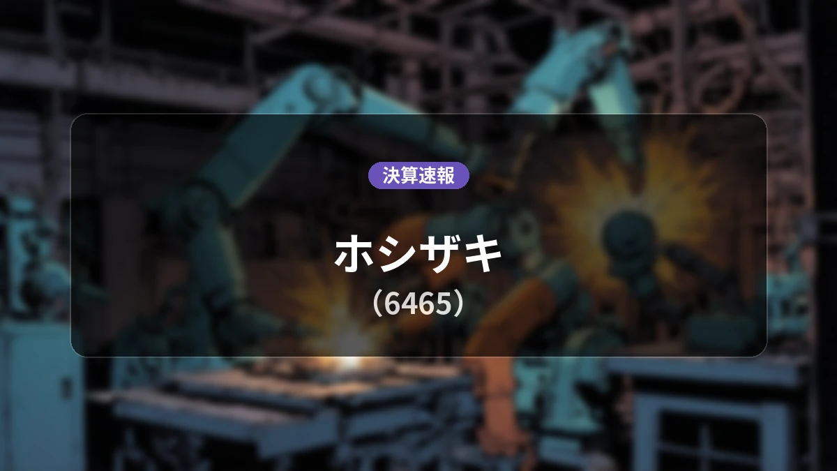 ホシザキ(6465)、決算：営業利益は前年同期比+7.3%増の327億円、純利益は+1.6%増