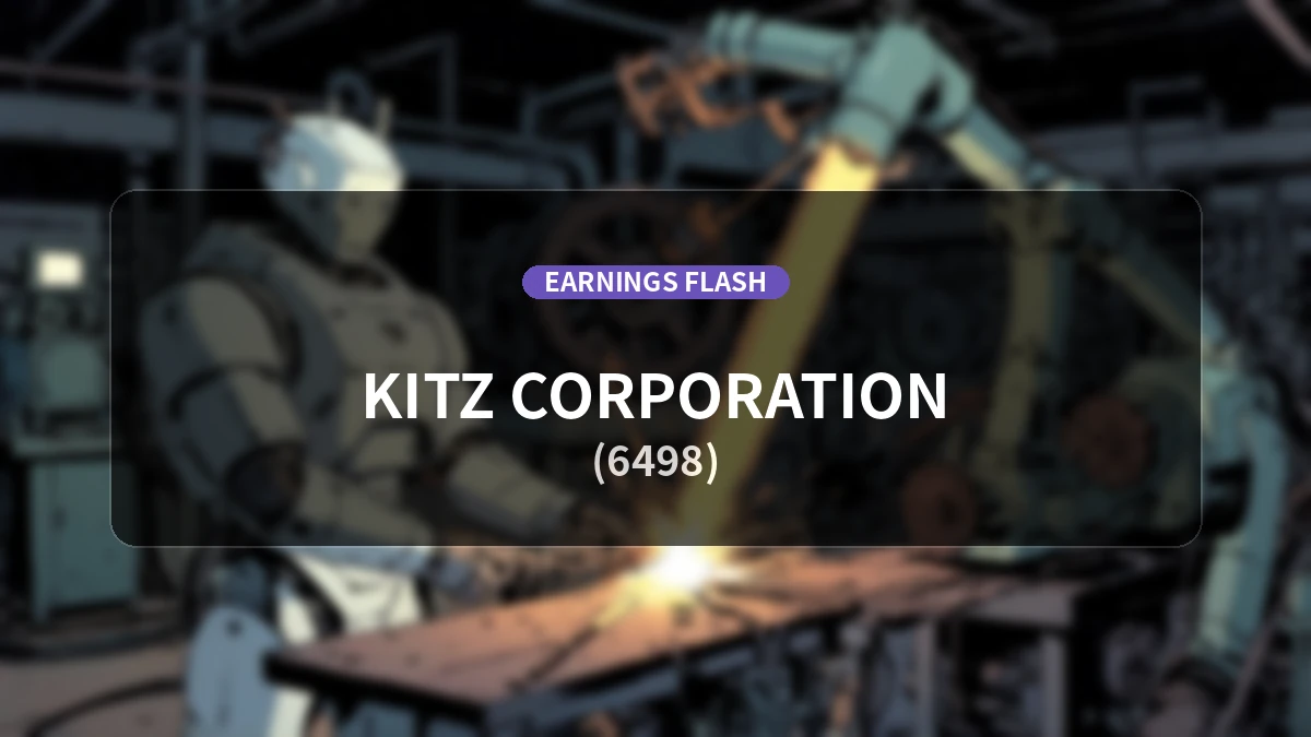 KITZ Corporation (6498) Reports Earnings: Operating Profit Up 2.6% YoY to 8.14 Billion Yen