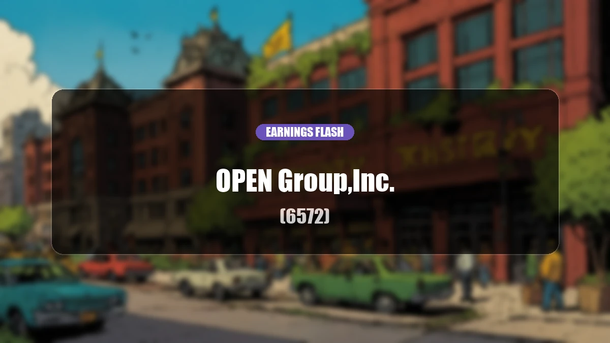 Open Group (6572) Earnings: Operating Profit Surges 86.7% to 402 Million Yen, Net Income Doubles