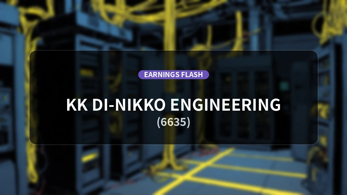 Dainichiko Engineering (6635) Earnings: Operating Income Down 60.8% YoY, Net Income Up 65.1%