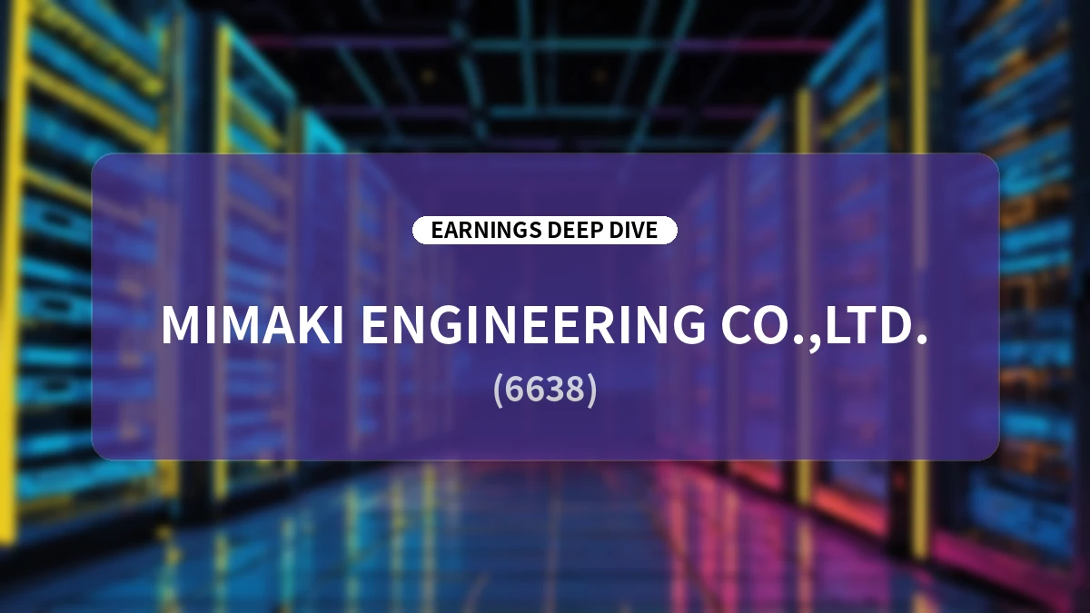 Mimaki Engineering: Q1 FY2027 Earnings Deep Dive Report