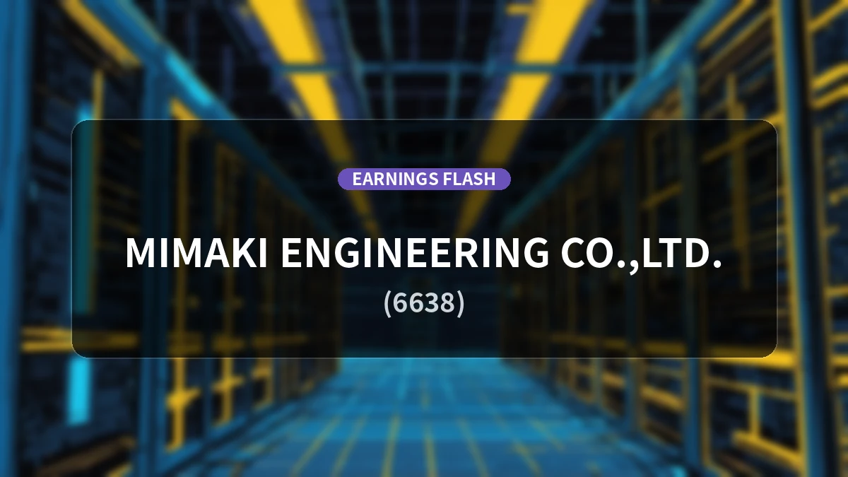 Mimaki Engineering (6638) Earnings: Operating Profit Up 21.6% YoY to 2.35 Billion Yen