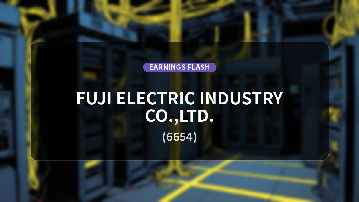 Fuji Denki Kogyo (6654) Latest Earnings: Operating Income Decreases -36.1% YoY to 86 Million Yen on Sales Up +3.3%