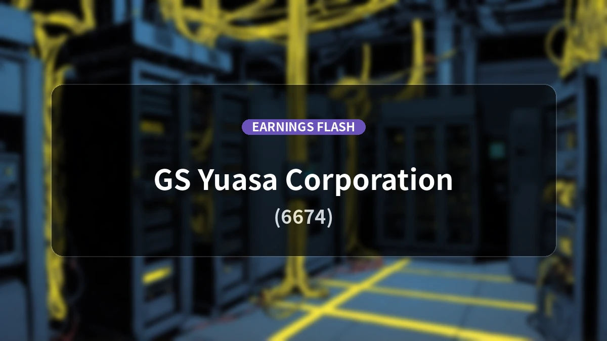GS Yuasa Corporation(6674) Earnings: Operating Income Up 39.3% YoY to 11.57 Billion Yen, Net Income Increases 15.7%