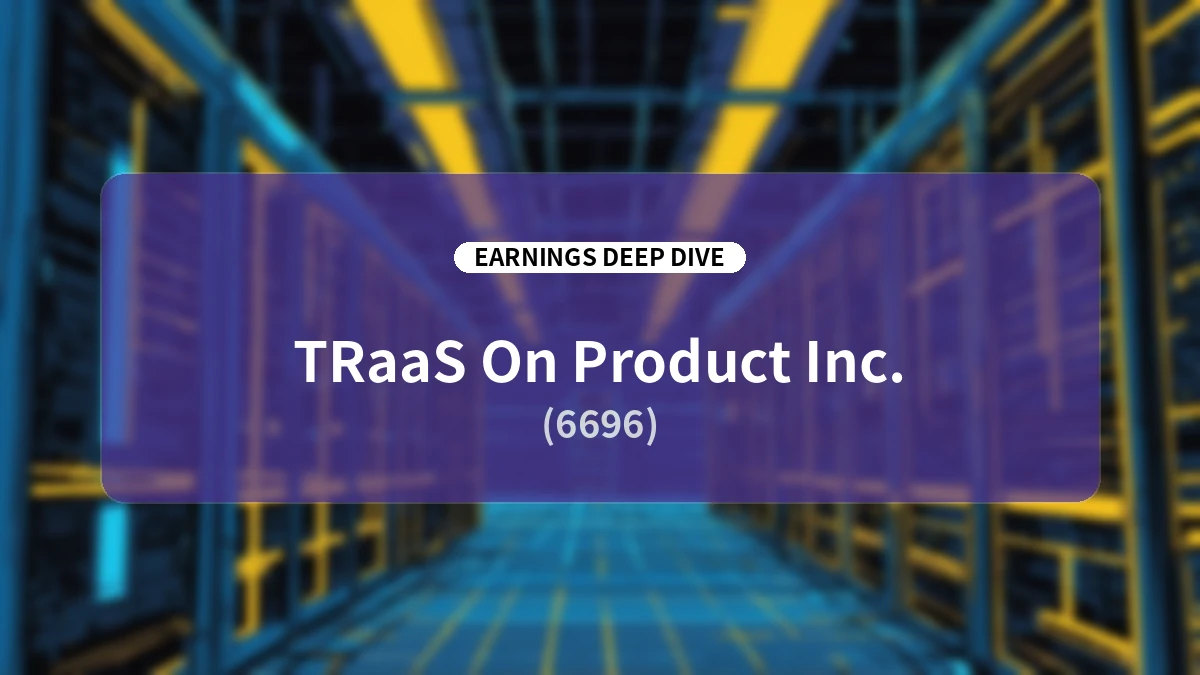 TRaaS on Product Q2 FY2027 Earnings Deep Dive: Business Model Transformation and Growth Scenario for Second-Half Profitability