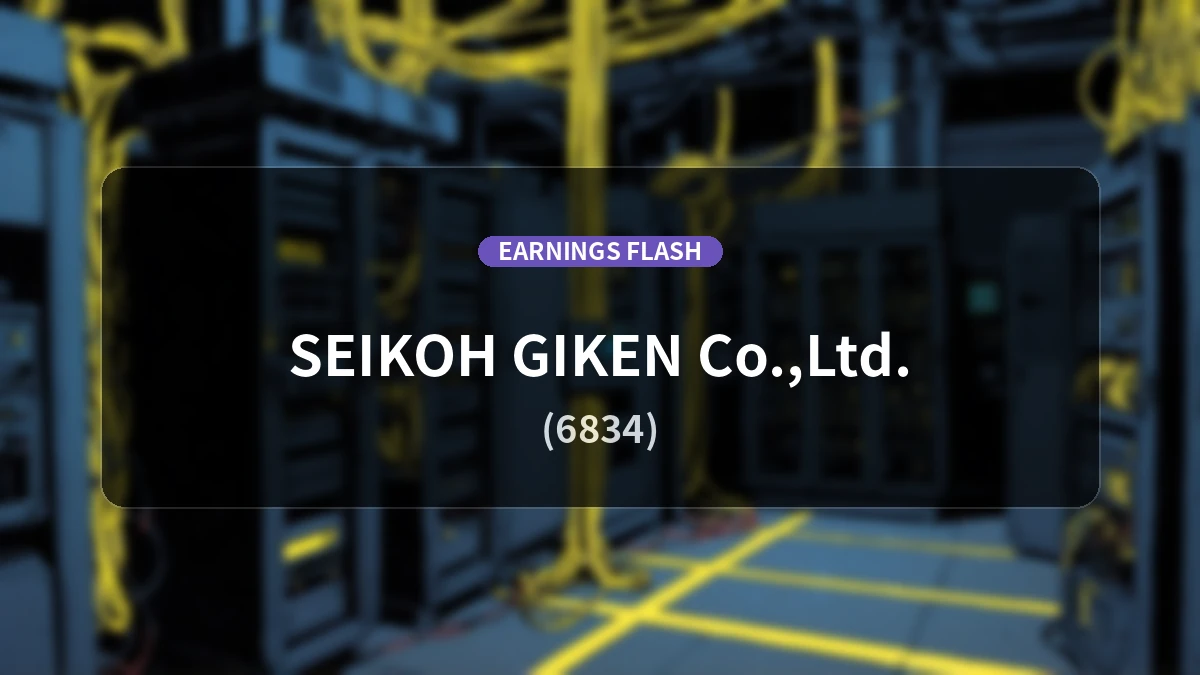 Seiko Giken (6834) Earnings: Operating Profit Surges 131.3% YoY to 2.721 Billion Yen