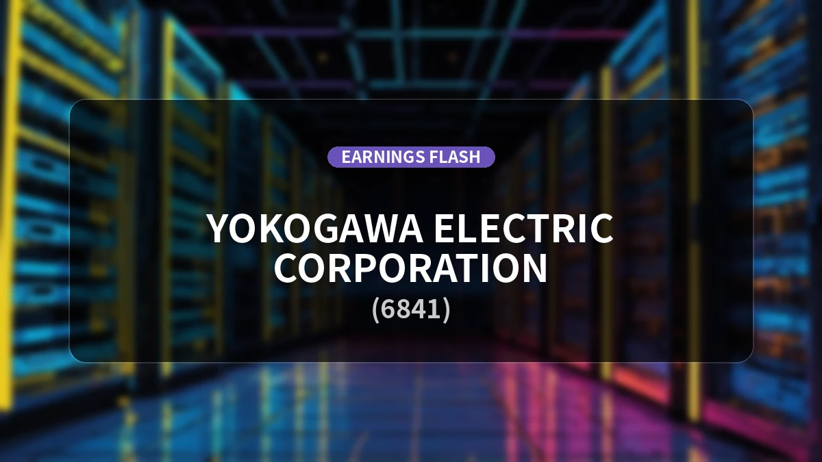 Yokogawa Electric (6841) Earnings: Operating Income Up 1.8% YoY to 16.49 Billion Yen, Revenue Rises 8.6%