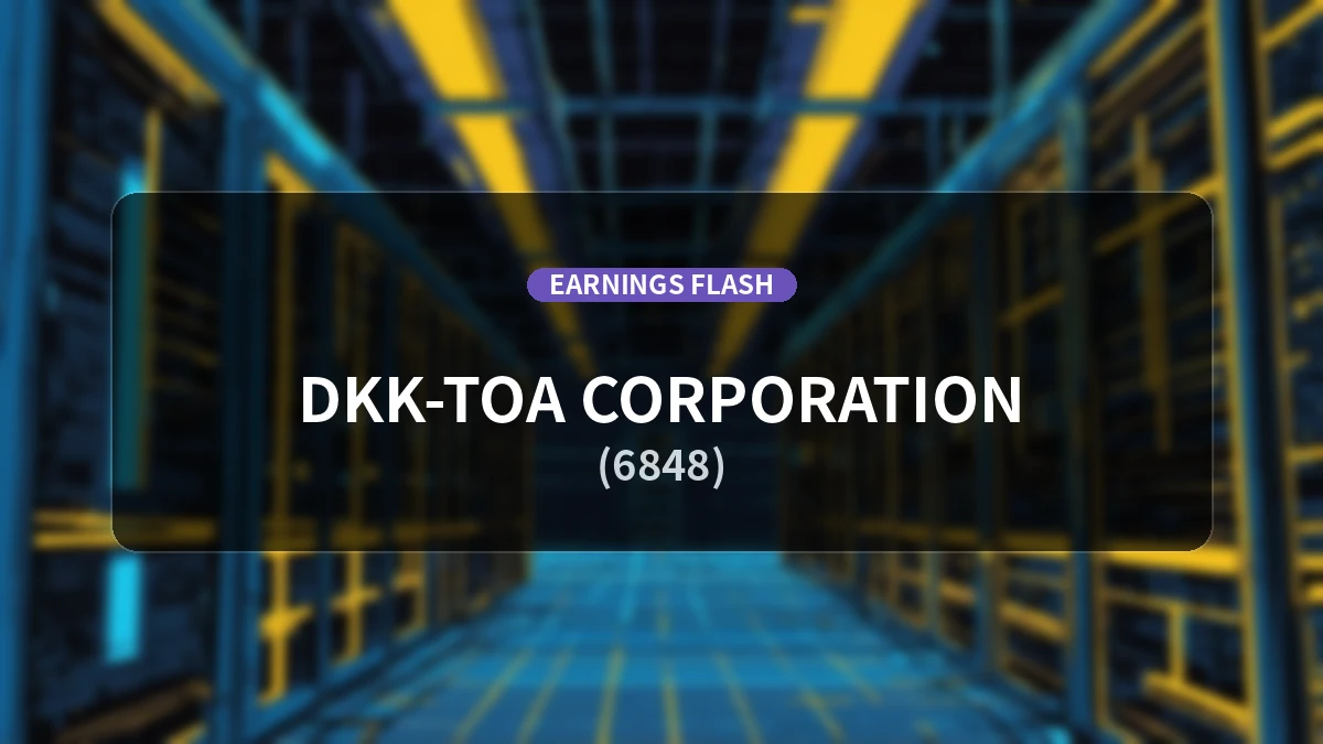 TOA DKK (6848) Earnings: Operating Income Increases 43.9% YoY to 83 Million Yen, Ordinary Income Up 30.1%
