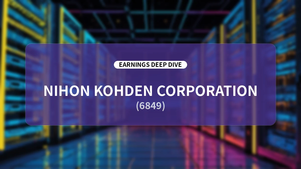 Nihon Kohden Corporation (6849) Q1 FY2027 Earnings Deep Dive Report