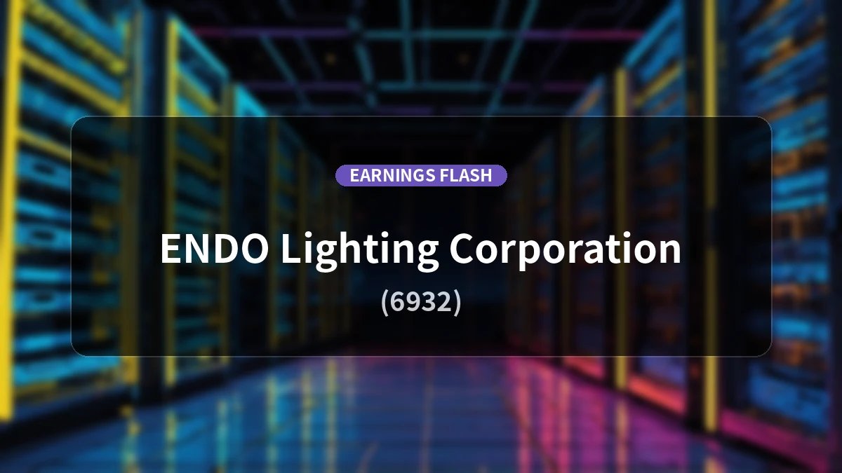 ENDO LIGHTING (6932) Earnings: Operating Income Up 16.8% YoY to 983 Million Yen
