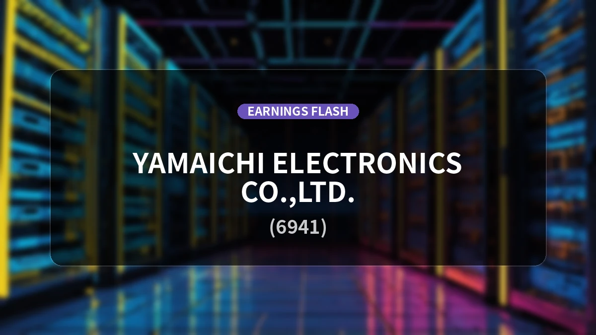 Yamaichi Electronics (6941) Earnings: Operating Profit Surges +55.8% YoY to 5,953 Million Yen