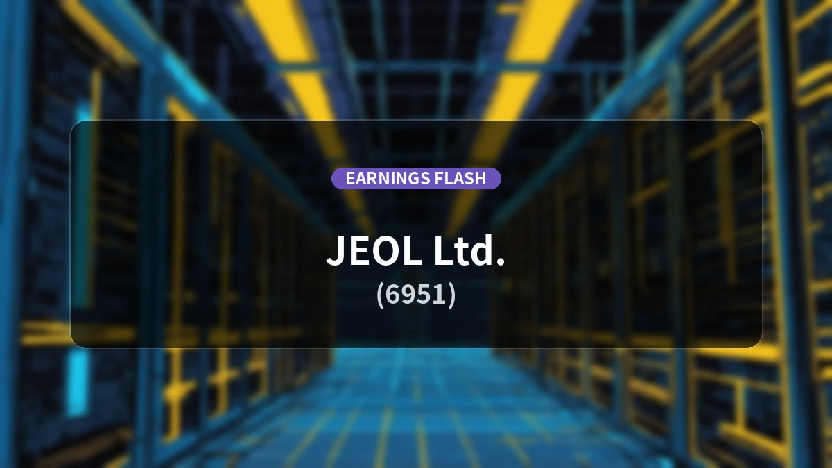 JEOL Ltd. (6951) Earnings: Net Sales Decrease by 39.1% YoY with an Operating Loss of 1,961 Million Yen