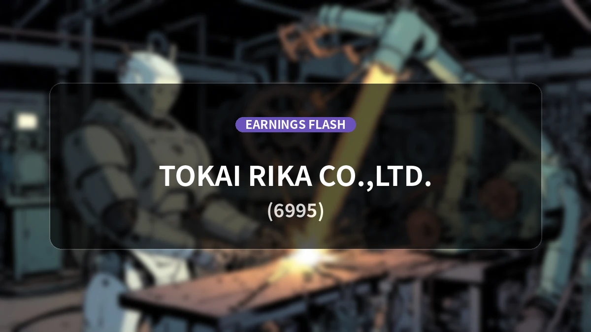 Tokai Rika Co., Ltd. (6995) Earnings: Operating Profit Decreased by 2.0% YoY to 7.675 Billion Yen