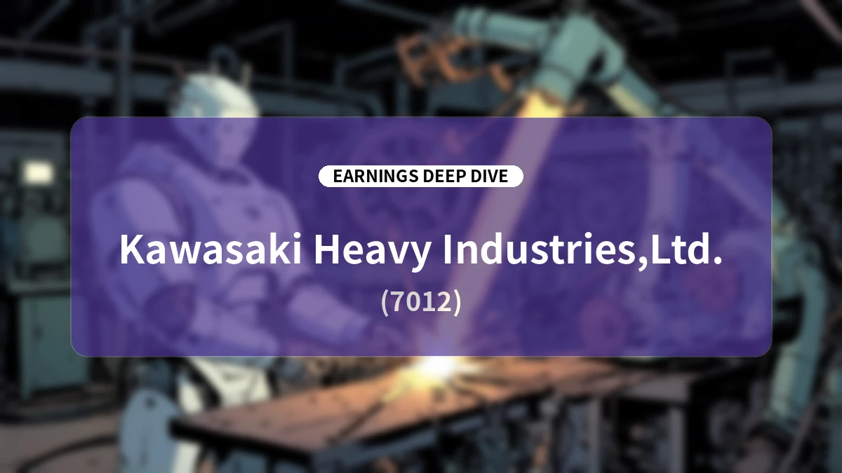 Kawasaki Heavy Industries Q1 FY2026 Earnings Deep Dive: Record-High Q1 Profits Lead to Upward Revision of Full-Year Business Profit to ¥180 Billion
