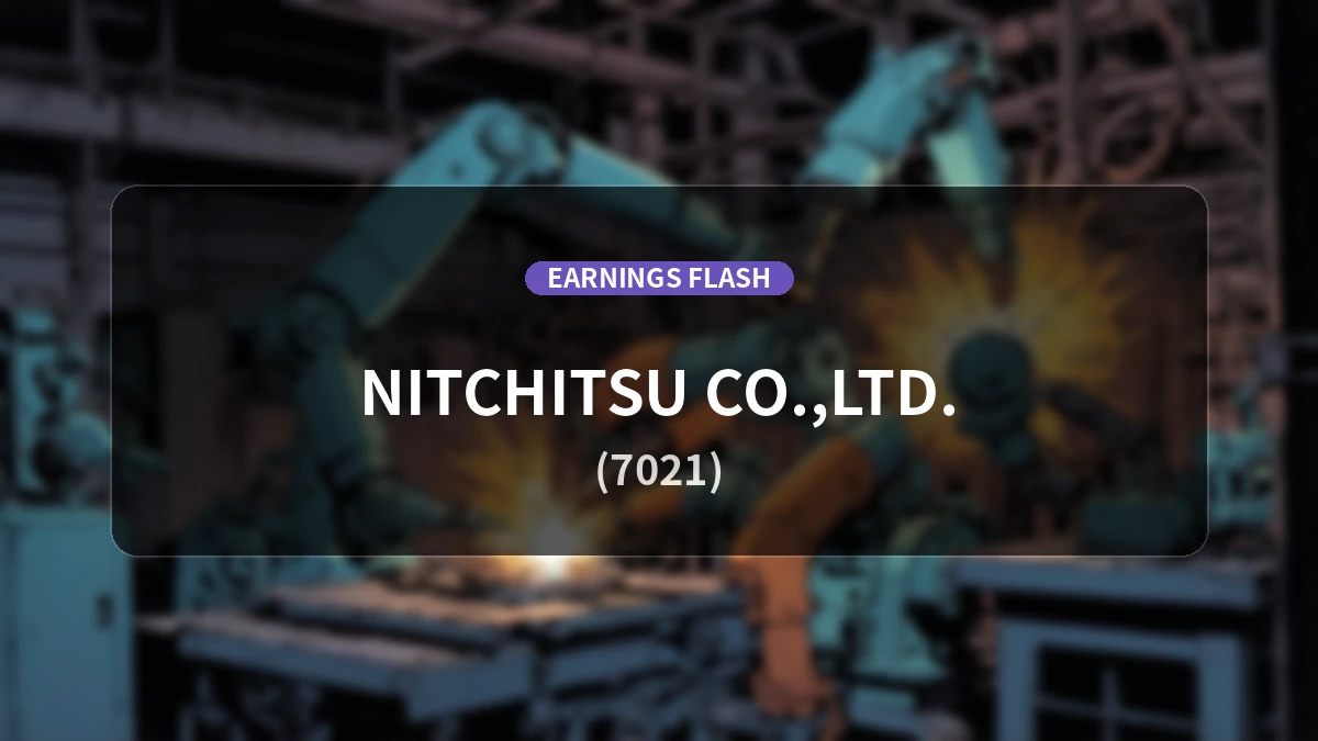 Nitchitsu (7021) Earnings: Operating Profit Down 27.7% YoY, While Net Income Surges 35.9%