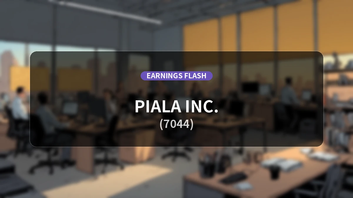 PIARA (7044) Earnings: Operating Income Surges 190.1% YoY to 112 Million Yen, Revenue Up 7.6%
