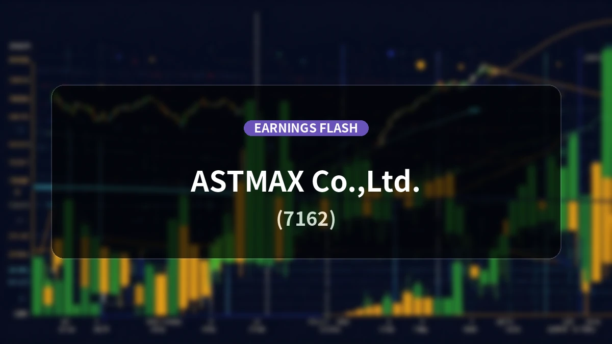 Asstomax (7162) Earnings: Operating Revenue Up +39.2% YoY to 6,108 Million Yen, Reports Operating Loss of 819 Million Yen