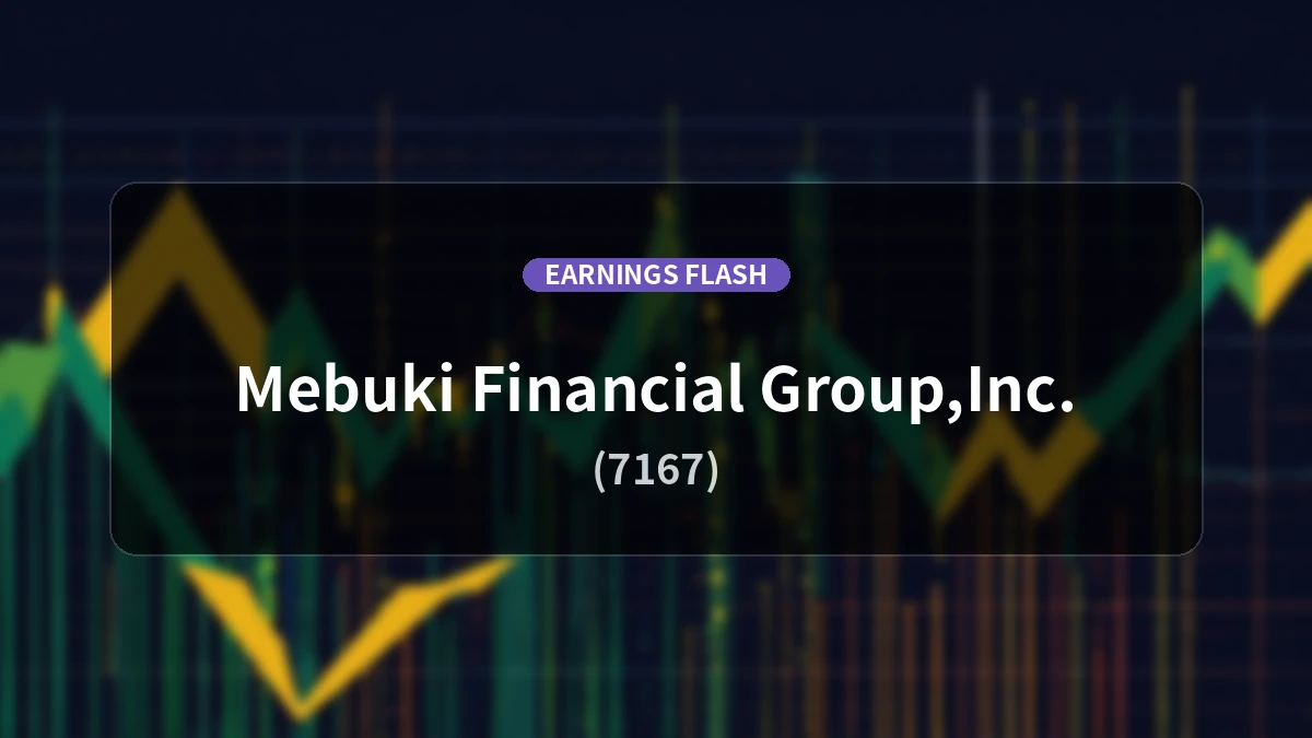 Mebuki Financial Group (7167) Earnings Report: Ordinary Profit Surges 57.3% YoY to 49.85 Billion Yen