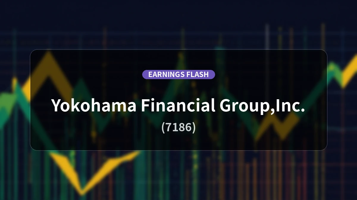 Yokohama Financial Group (7186) Earnings: Ordinary Income Up 18.6% YoY to 45.46 Billion Yen, Net Income Increases 18.4%