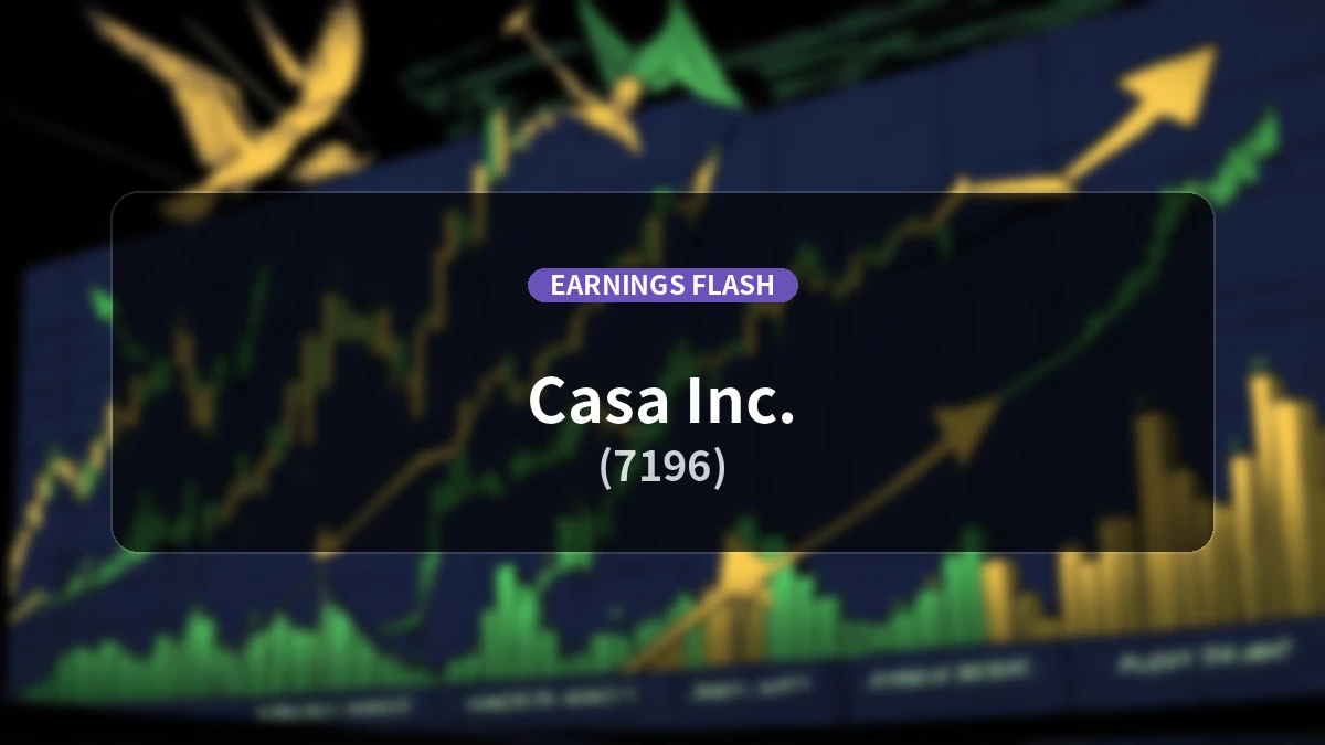 Casa (7196) Earnings: Operating Loss of 99 Million Yen Despite +6.0% YoY Increase in Revenue