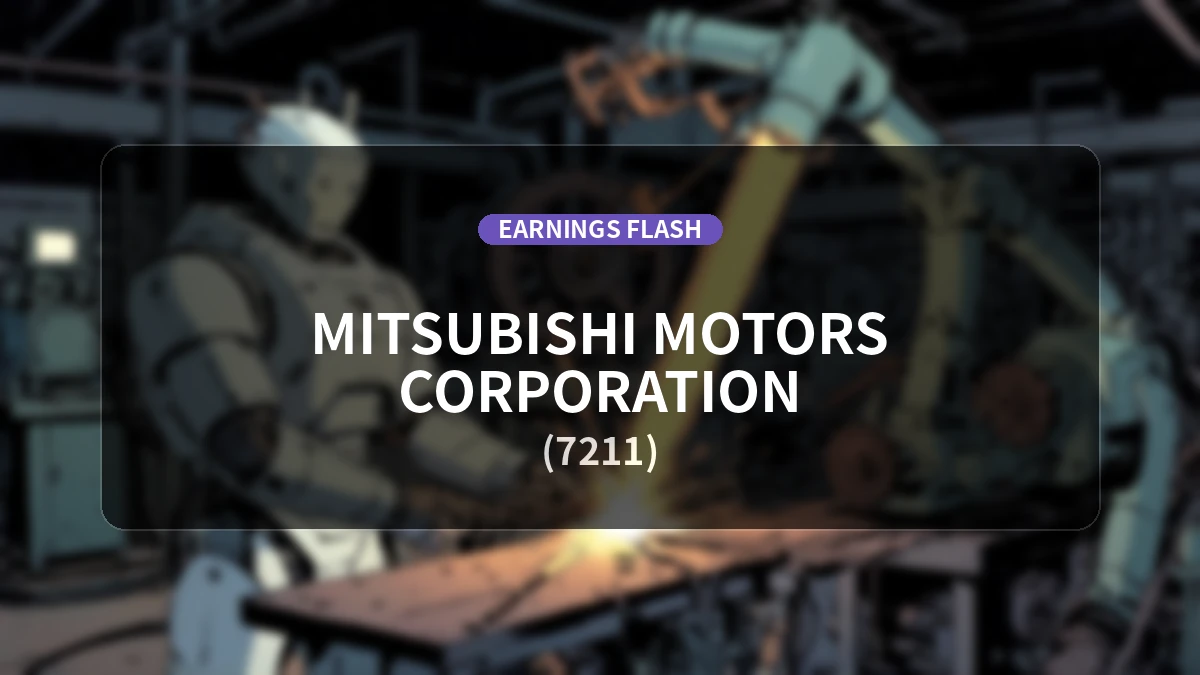 Mitsubishi Motors (7211) Earnings: Operating Profit Surges 78.8% YoY to 10.08 Billion Yen