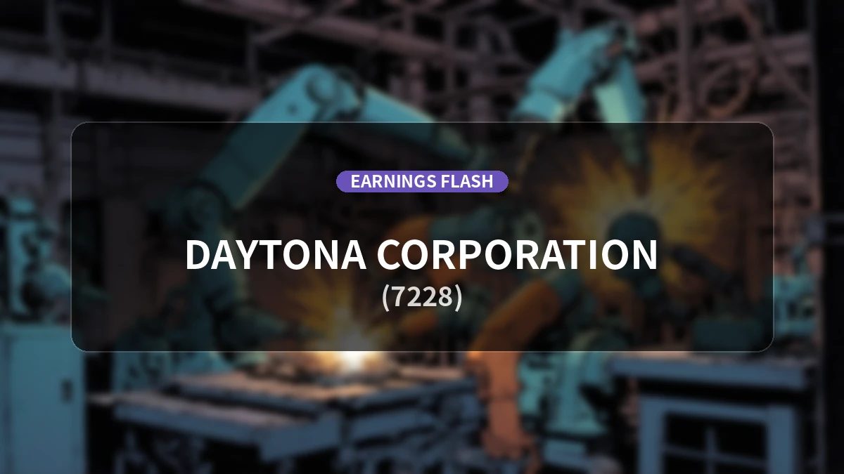 Daytona(7228) Earnings: Operating Income Up 18.3% YoY to 1.007 Billion Yen, Net Income Increased by 21.4%