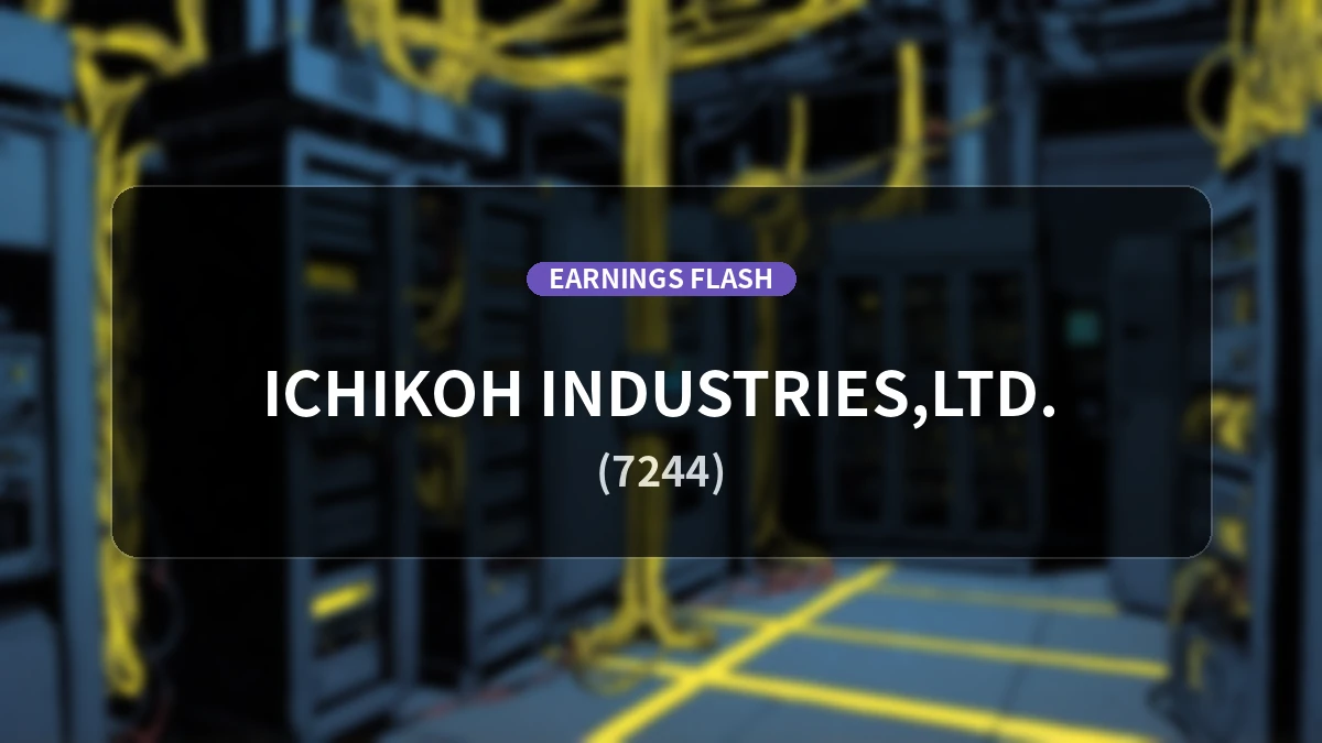 Ichikoh Industries (7244) Earnings: Operating Profit Up 40.0% YoY to 3.759 Billion Yen