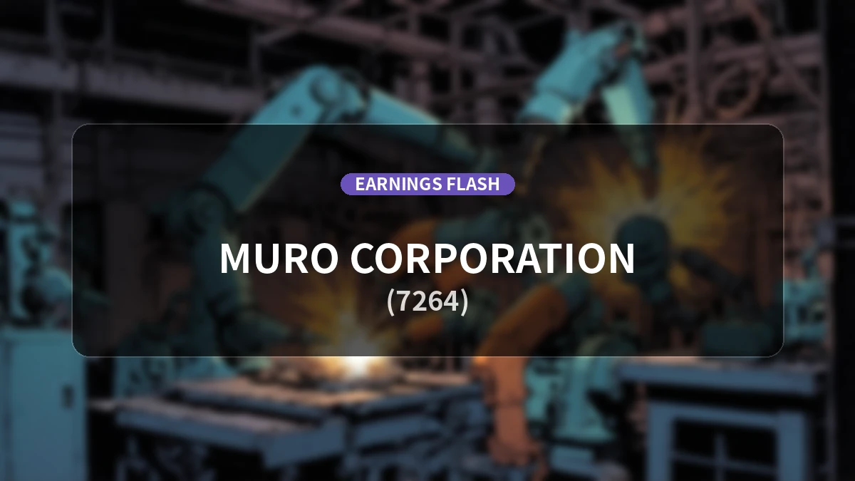 Muro Corporation (7264), Net Income Surges 785.2% YoY to 139 Million Yen