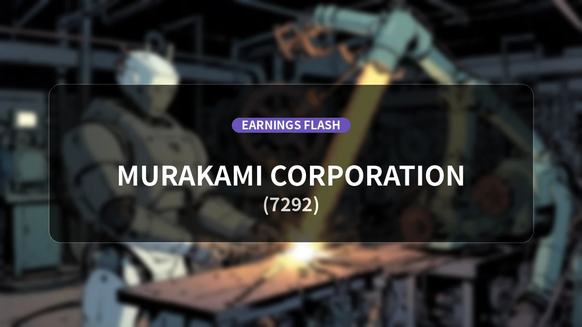 Murakami Kaimeido (7292) Earnings Report: Operating Income Down 17.9% YoY to 1.944 Billion Yen