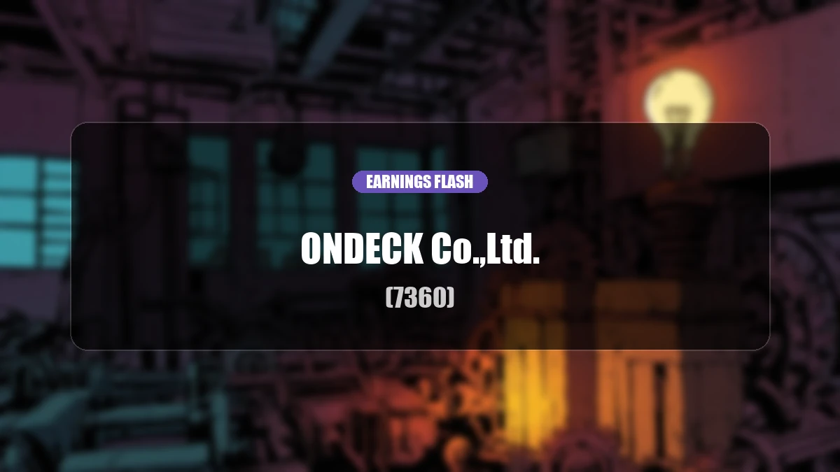 Ondec (7360) Announces Latest Financial Results: Operating Loss of 104 Million Yen