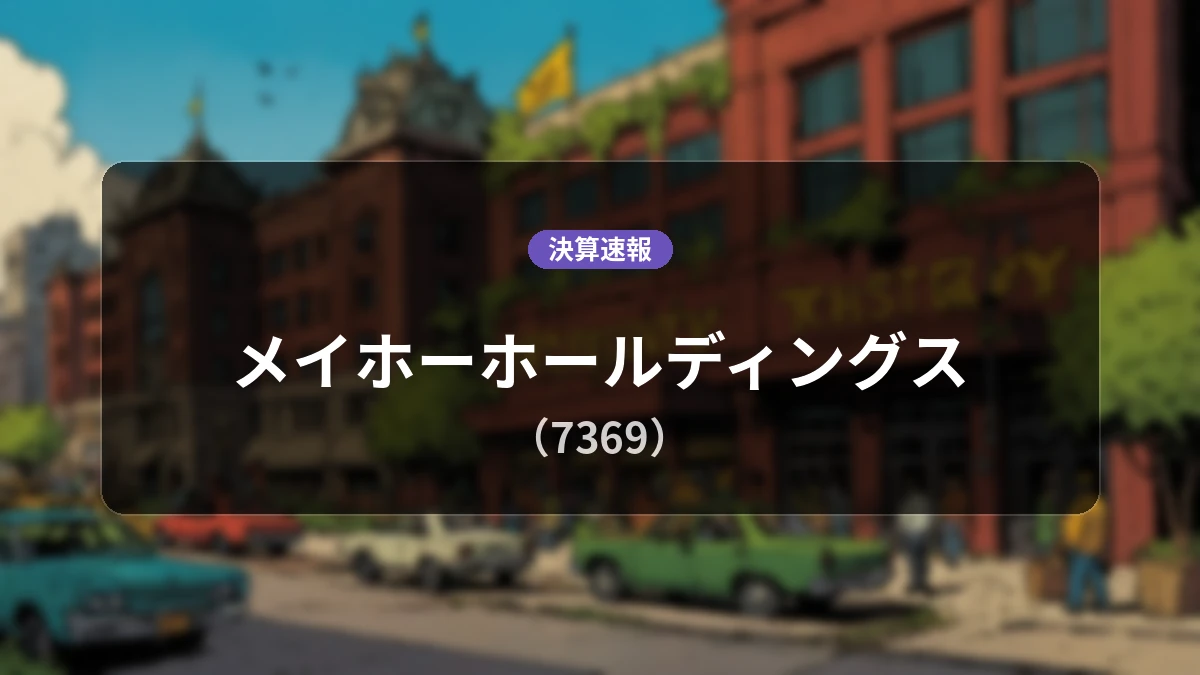 メイホーホールディングス(7369)、直近決算:営業利益は前年同期比+5.3%増の4億9,700万円