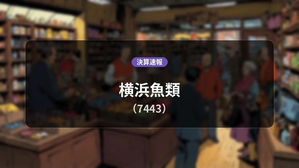横浜魚類(7443)、決算：営業利益は前年同期比+2.8%増、当期純利益+40.7%増