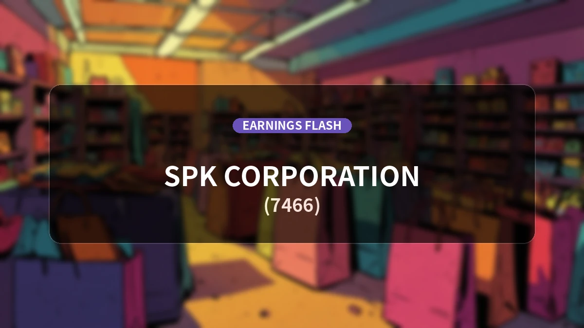 SPK (7466) Earnings Report: Operating Income Up 31.5% YoY to 1.049 Billion Yen, Net Income Increases 22.9%