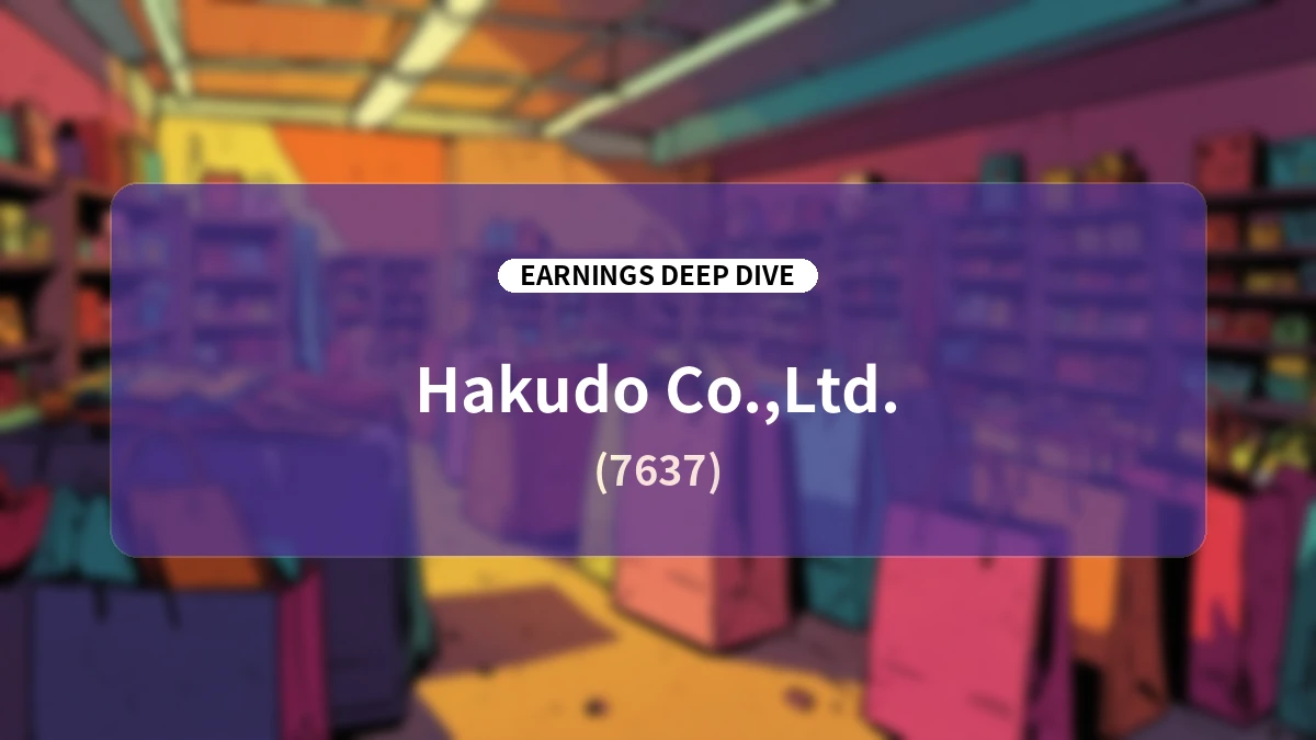 Hakudo Co., Ltd. (7637) Q1 FY2027 Earnings Analysis Report