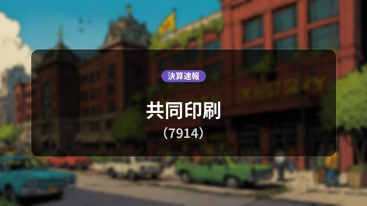 共同印刷(7914)、決算速報:営業利益は前年同期比+62.2%増の7億5,200万円、純利益+48.3%増