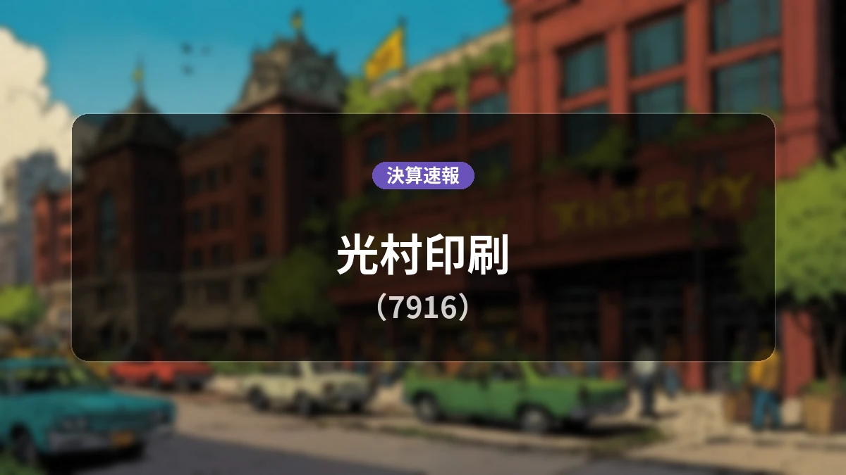 光村印刷(7916)、決算速報：売上高は前年同期比-3.4%の32億3,500万円、包括利益は+859.5%の大幅増益