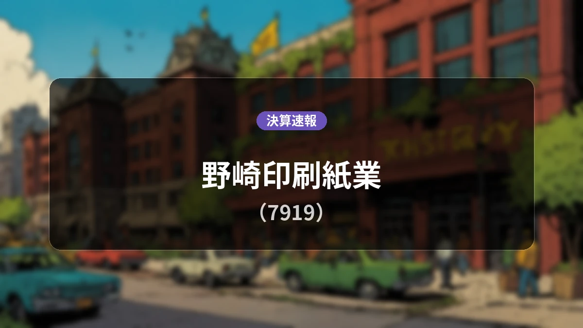 野崎印刷紙業(7919)、直近決算:営業利益は前年同期比+71.5%増の2.38億円、純利益は+120.8%増の大幅増益