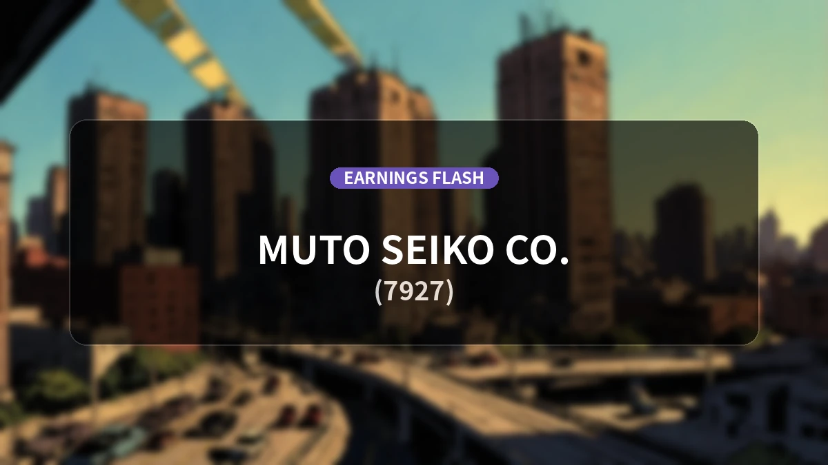 Mutoh Seiko (7927) Financial Results: Operating Profit Decreased by 22.4% YoY to 417 Million Yen