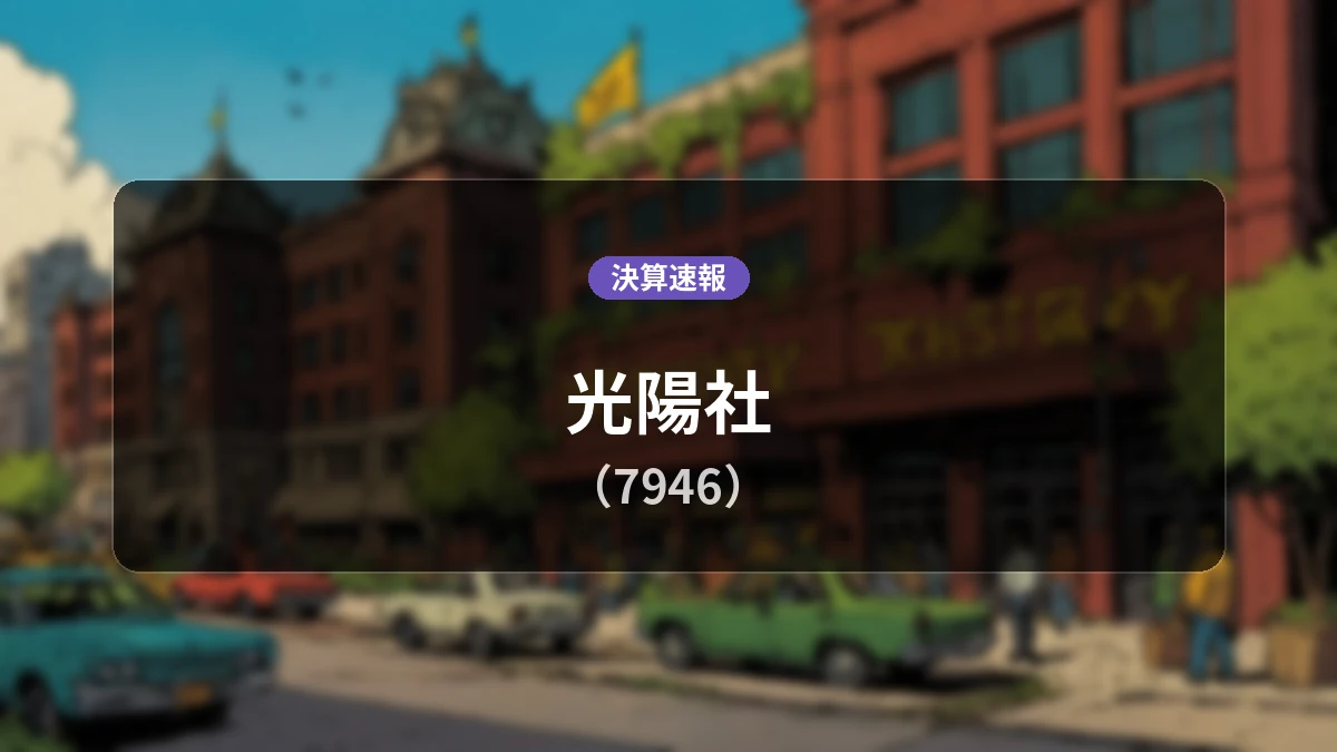 光陽社(7946)、決算速報:営業利益-2800万円、売上高は前年同期比-6.3%減