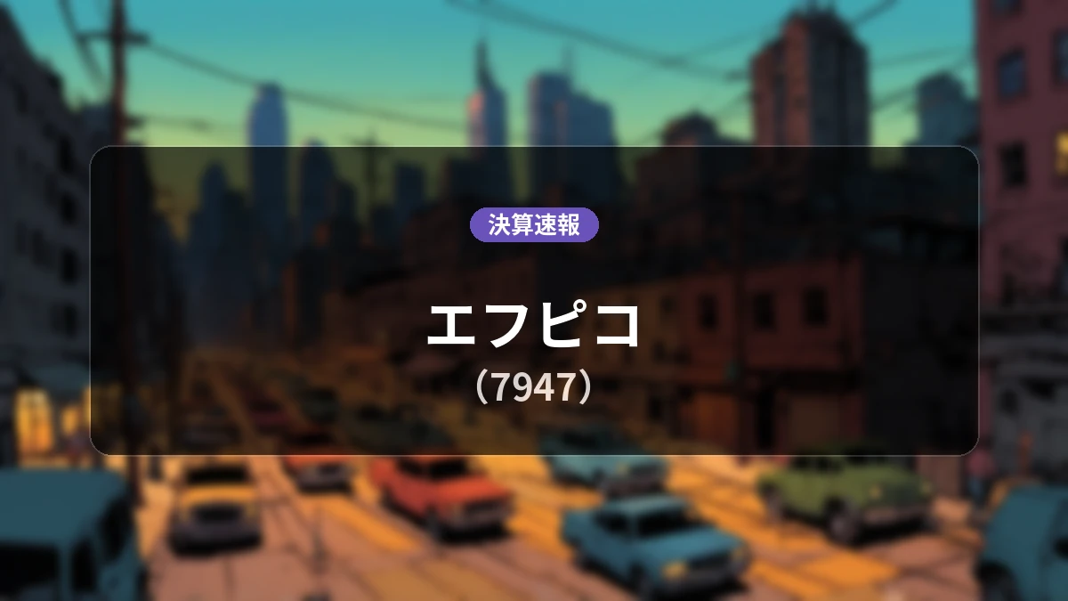 エフピコ(7947)、決算：営業利益は前年同期比+6.0%増の41億6,600万円、売上高も増収を確保