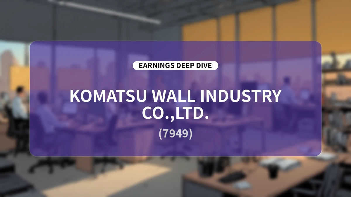 Komatsu Wall Industry Q1 FY2027 Earnings Deep Dive: Robust Demand in Office and Cultural Facilities and the Establishment of a High-Profit Structure through Structural Reform