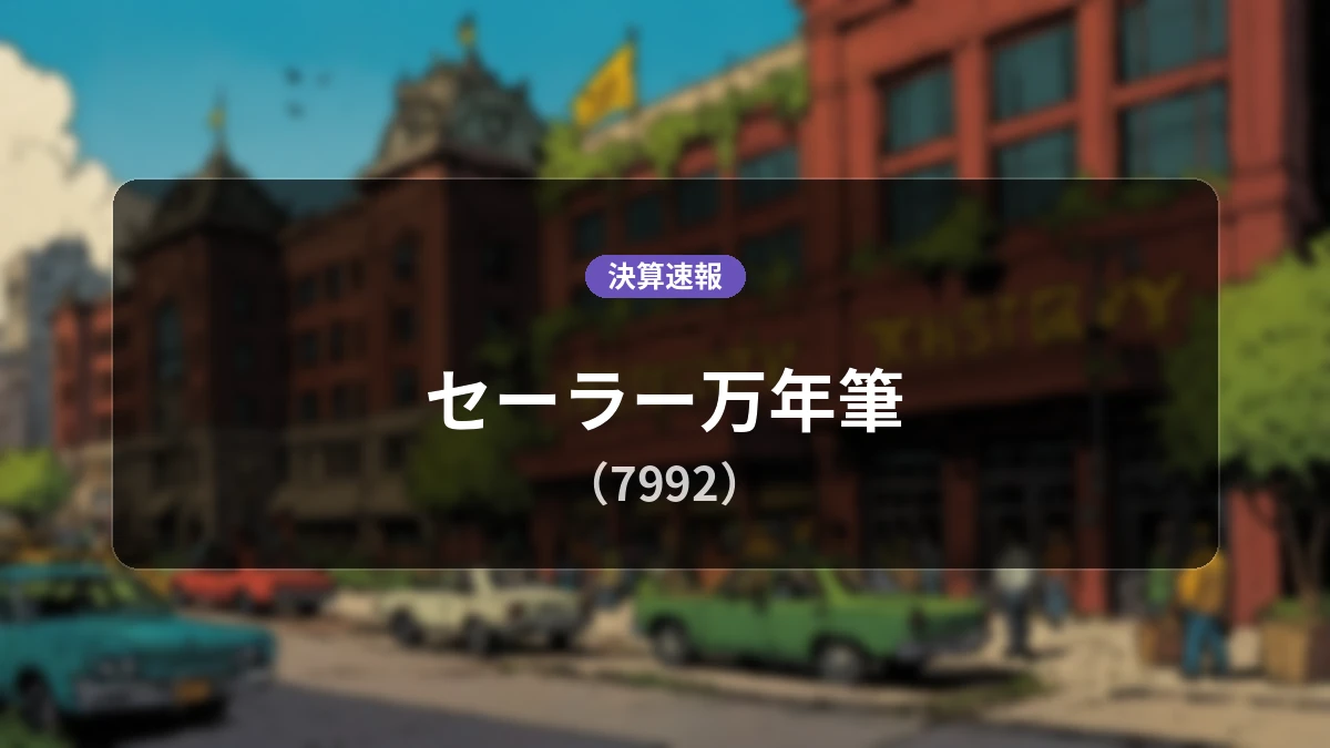 セーラー万年筆(7992)、直近決算:売上高は前年同期比+8.4%増の22億9,500万円を記録するも営業損失2,500万円と赤字継続