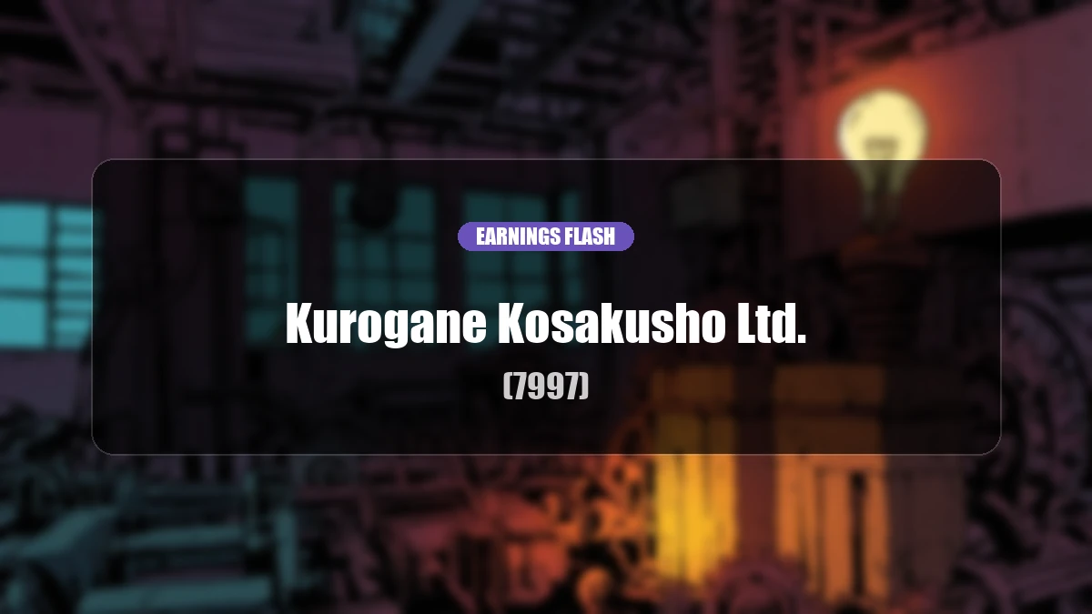 Kurogane Kosakusho Co., Ltd. (7997) Sales Up 0.2% YoY, Net Income Up 20.7% YoY to 37 Million Yen