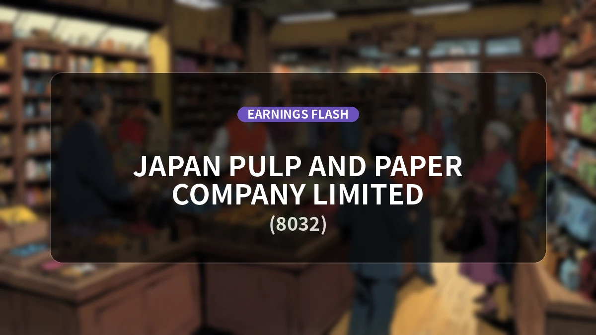 Nippon Paper Group (8032) Earnings: Operating Profit Up 29.7% YoY to 3.149 Billion Yen, Net Income +55.6%