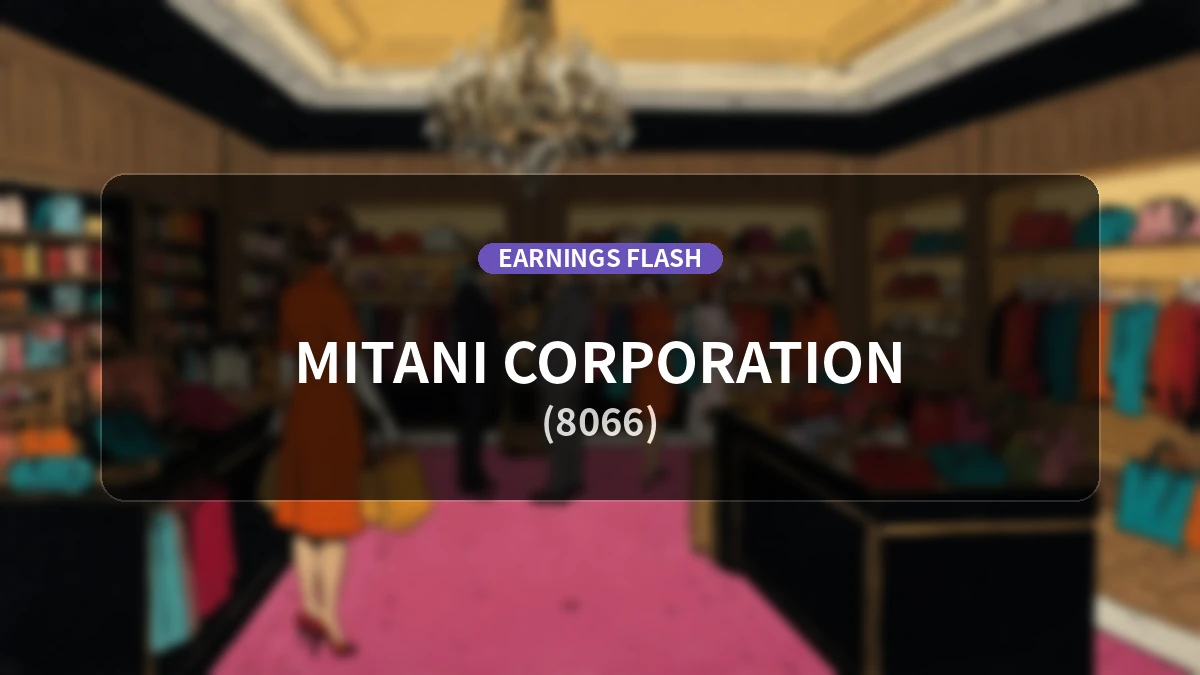 Mitani Shoji (8066) Earnings: Operating Income Up +11.0% YoY to 7.36 Billion Yen, Net Income Increased by +15.4%